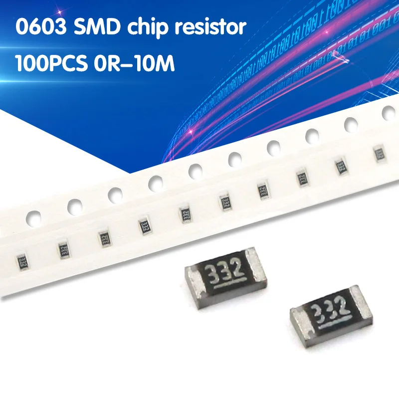 

100pcs 0603 SMD 1/8W chip resistor resistors 0 ohm ~ 10M 0R 1K 4.7K 4K7 10K 100K 1 10 100 220 330 ohm 0R 1R 10R 100R 220R 330R