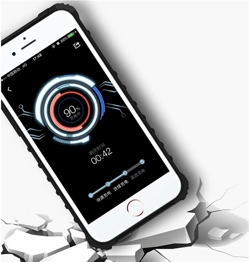Тонкий беспроводной противоударный аккумулятор зарядное устройство чехол для iPhone 7 8 Plus три защиты банк питания зарядная крышка для iPhone 6 6s Plus