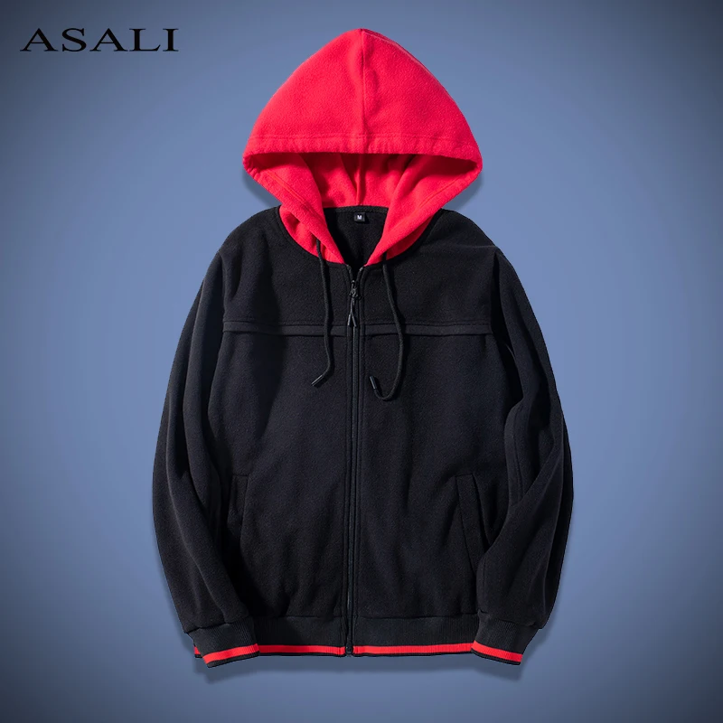 

Fashion Thicken Hoodies Men Winter Men's Patchwork Sweatshirts Hip Hop Streetwear Fleece Hoody Man Zipper Jackets EU Size Top