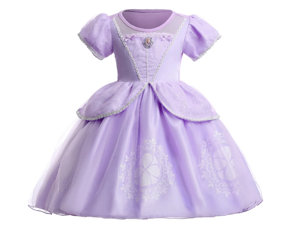 

Dress for Girl Kids Princess Costume Cute Puff Sleeve Sequined Gown Child Birthday Party Fancy Dress Cosplay Clothes