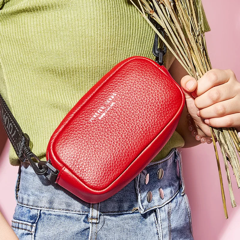 

Shoulder Bag Women's Bag Genuine Leather 2019 New Style Korean-style Full-grain Leather Ellipse Casual Sports Versatile Shoulder