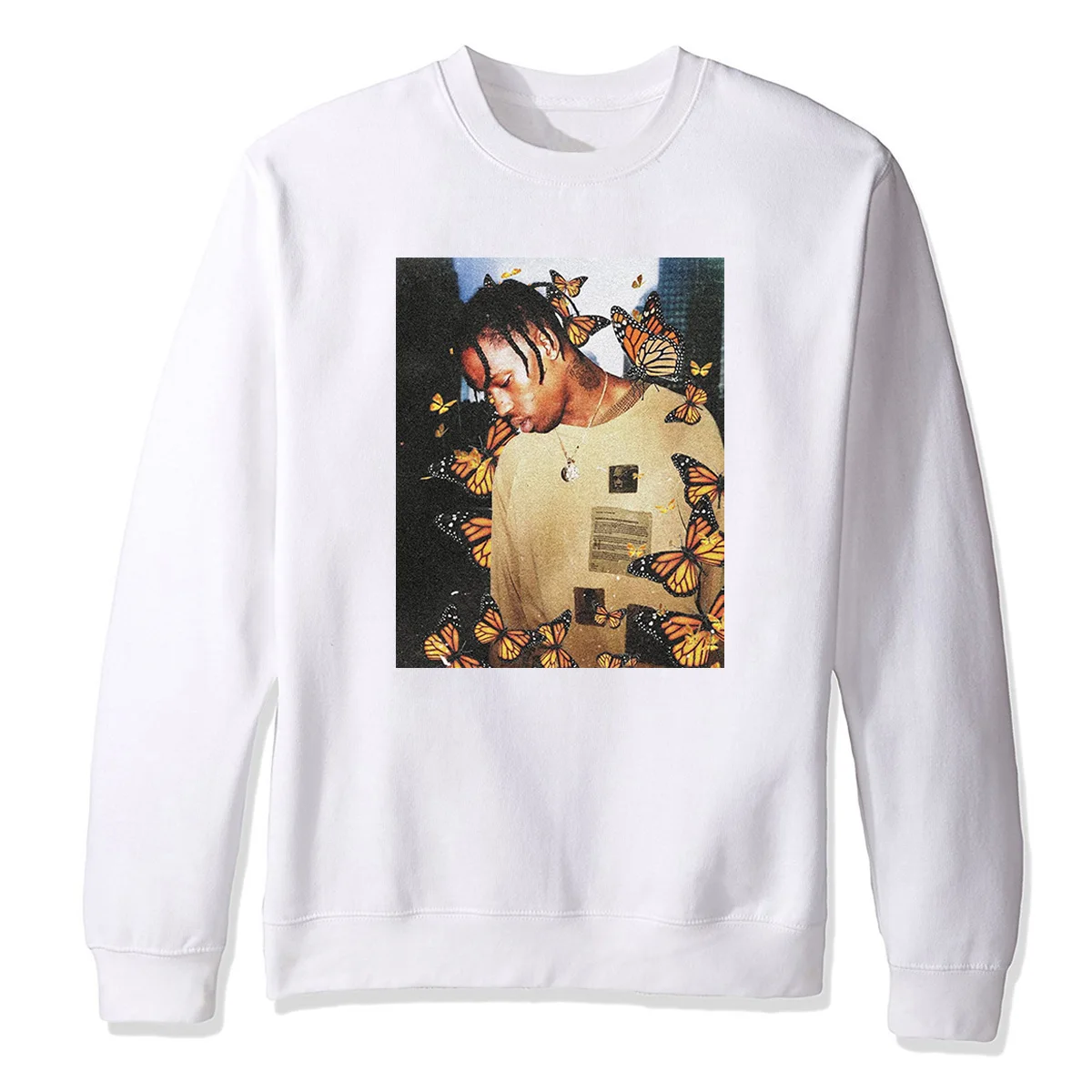 Весна Осень Новая мода толстовка с изображением Трэвиса Скотта бабочки мужские толстовки эффект рэп толстовки для любителей музыки человек хип хоп пуловеры