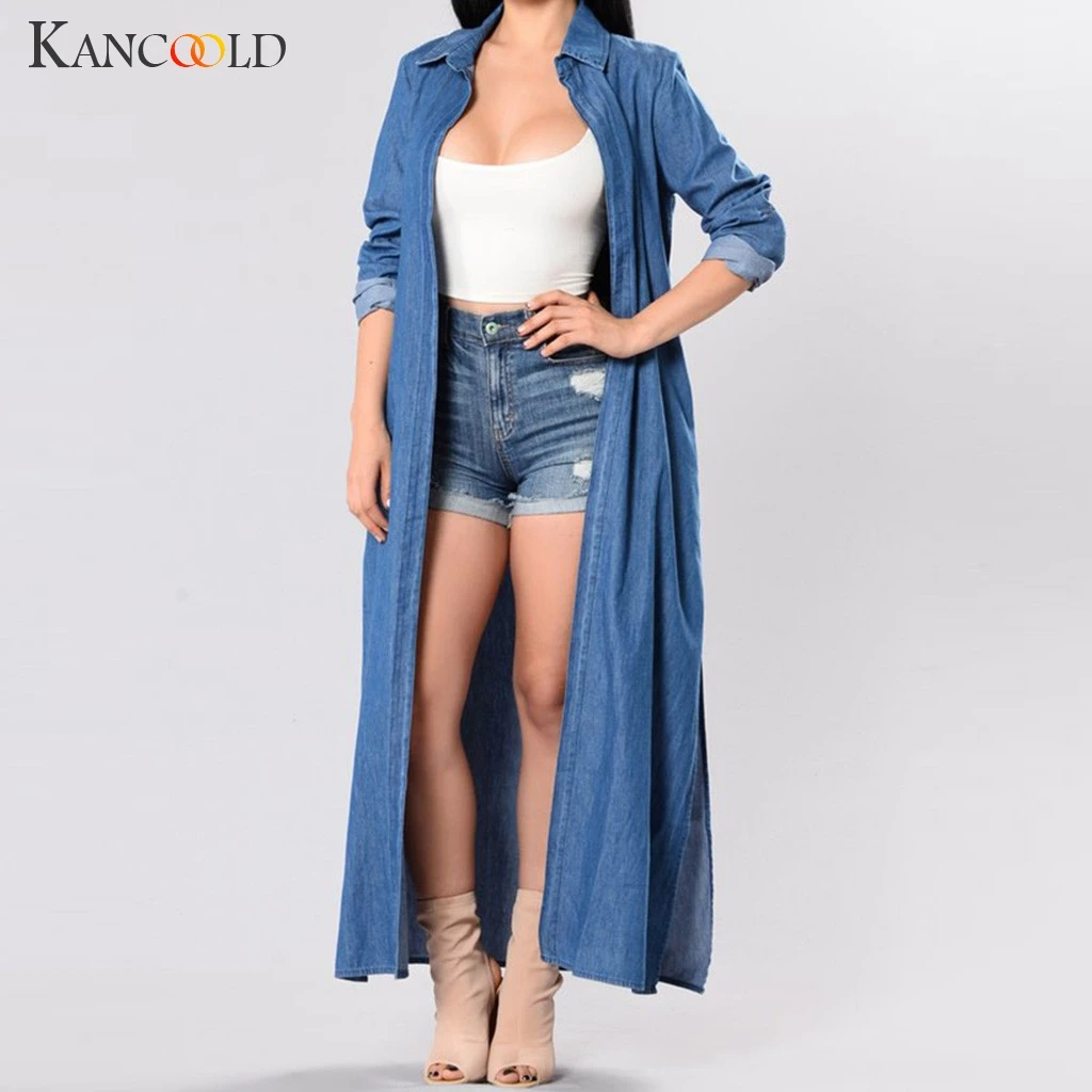 Женский джинсовый Кардиган с длинным рукавом KANCOOLD Модный новинка 2019AUG21|Куртки| |
