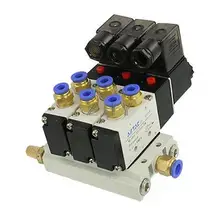 4V210-08 AC 220V тройные насадки на электромагнитный клапан PC6-02 быстросъемные фитинги базовый набор