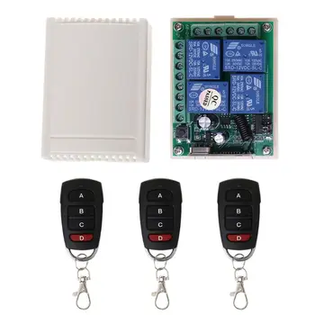 

1Set 433MHz Wireless Remote Control DC12V 4CH Relay Receiver Module Gate Opener B85B