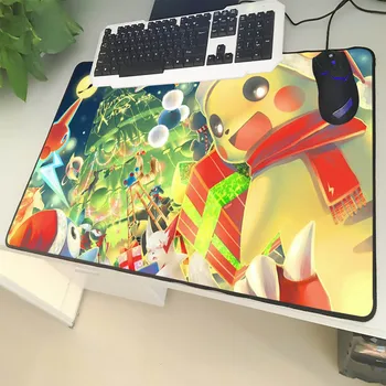 

XGZ Large Size Gaming Mouse Pad Black Lock Edge Pikachu Party Laptop PC Table Mat Pet Collection Rubber Non-slip Universal