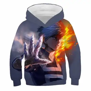 

The latest cartoon hero academy spring boys and girls hooded casual children's sweater 3D anime printing cartoon hooded sweater