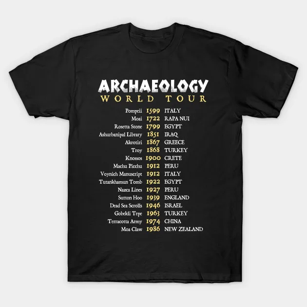 Мужская футболка с принтом &quotArchaeologist World Tour&quot забавная изображением памятников