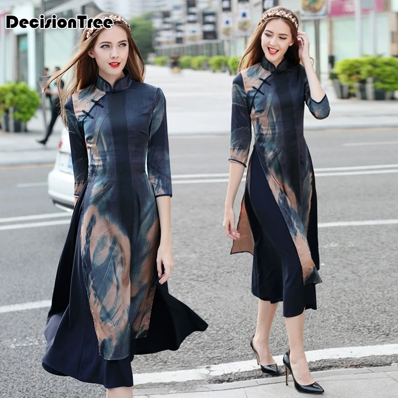 Традиционная одежда Вьетнам aodai qipao платье для женщин Вьетнам традиционная одежда ao dai Вьетнам