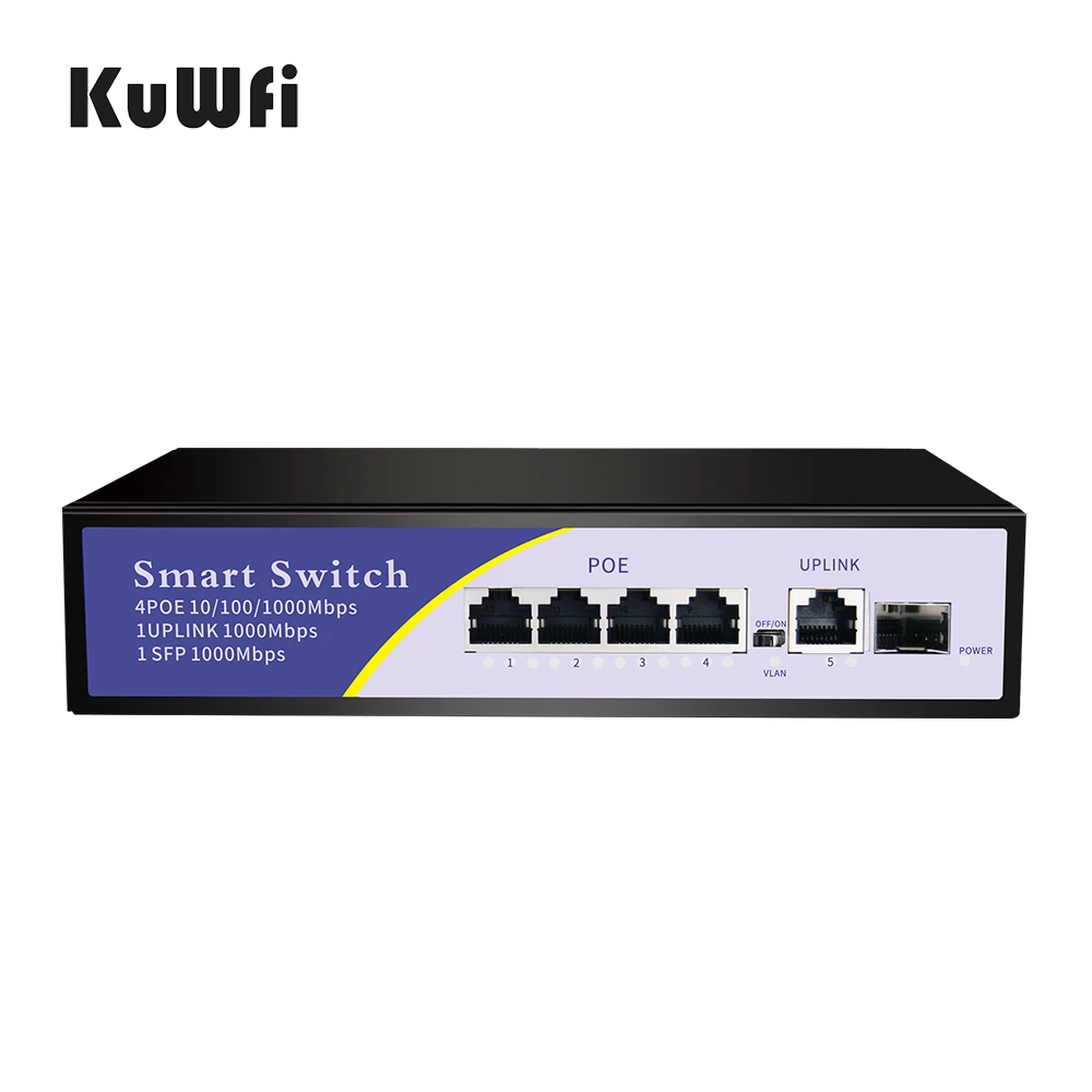 Kuwfi-interruptor de Rede ip e ap sem Fio Portas Suporte Tridimensional - at Câmera 10 100 1000mbps Rede Padrão 5 Poe 5 High Quality Computador e Escritório