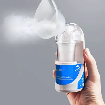 

Portable Ultrasonic Inhaler Nebulizer Household Health Care Children Ultrasonic Personal Atomizer Machine With Cup & Mouthpiece