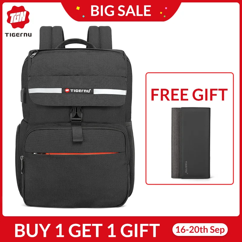 

Tigernu New Arrival USB Charging Male Female Backpack Waterproof 15.6 inch Travel School Backpacks For Teenagers backbag