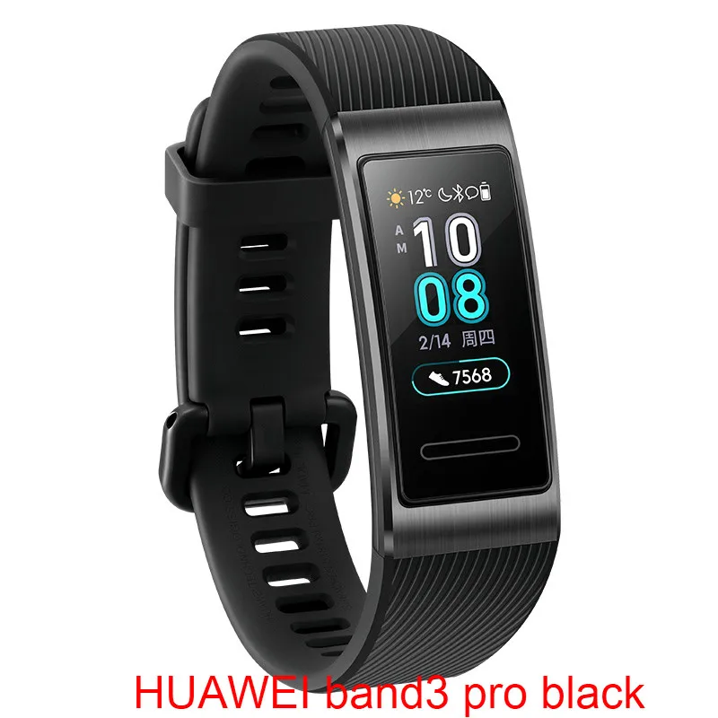 huawei Band 3 Pro Smartband gps металлический каркас Amoled Полноцветный Сенсорный экран плавать ход датчик сердечного ритма сна - Цвет: band3 pro black