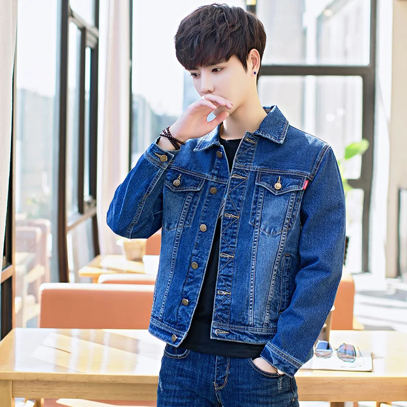

Jeans Coat Men's 2019 New Style Korean-style Trend Students Slim Fit Cowboy Spring And Autumn Jacket