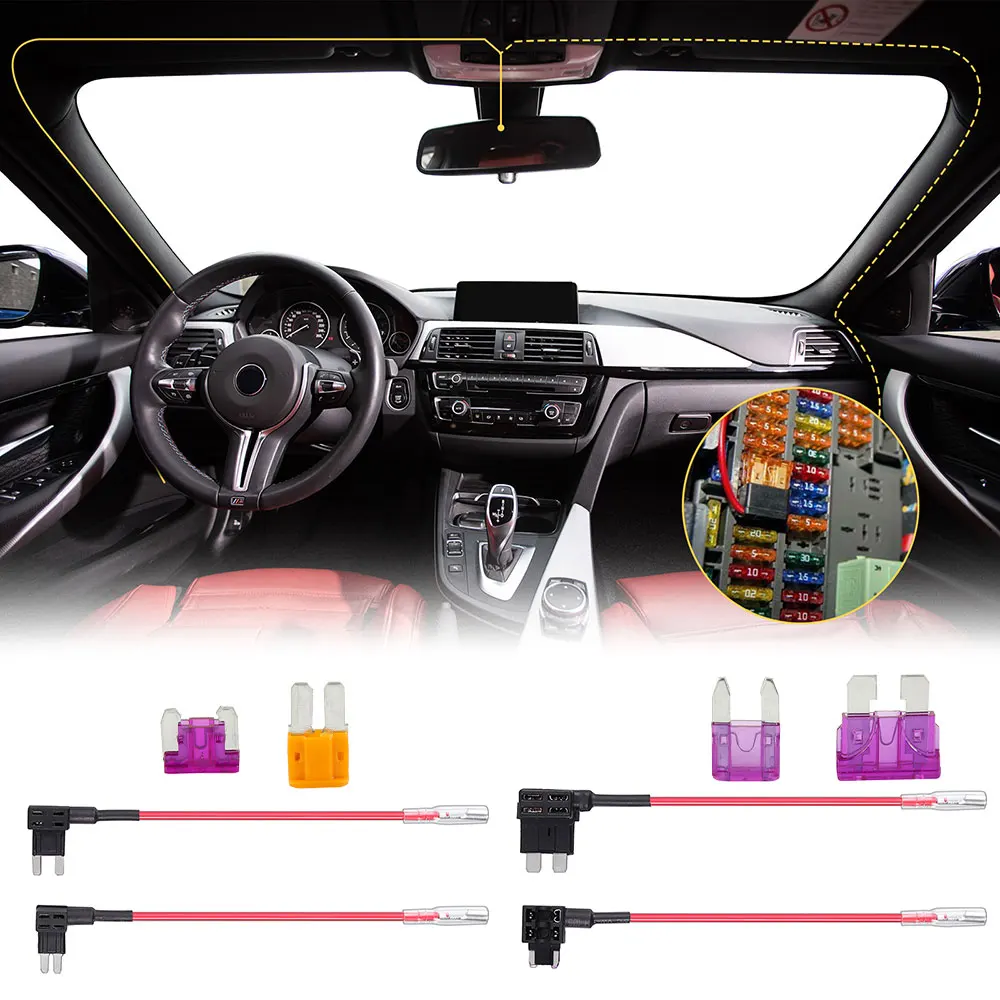 12 V-24 V to 5V Dash Cam комплект жестких дисков приборной панели Камера с LP/Mini/держатель микро предохранители для Dash Cam, gps навигатор, Антирадары