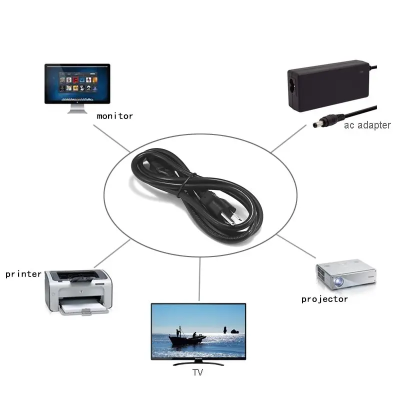 Adapter Notebook Power Extension Cord 1.5m 18AWG US USA IEC C5 Mickey Mouse Power Supply Cable For HP Dell Lenovo Asus Laptop