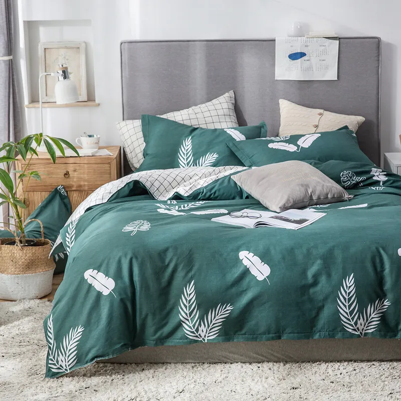

Cotton four-piece bedding cotton quilt cover sheets double three-piece summer