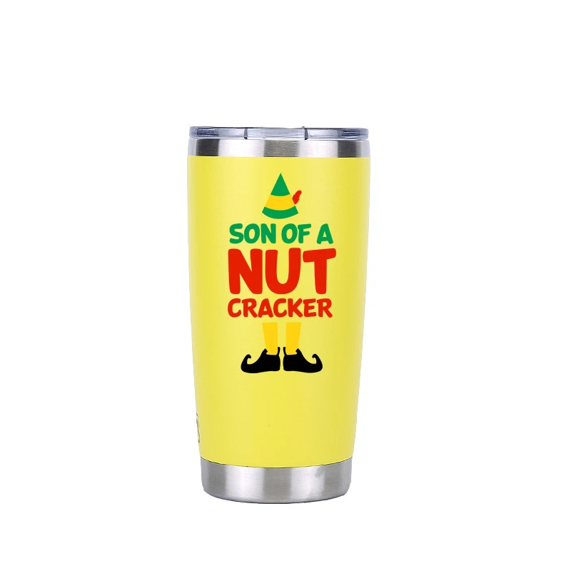 20 oz yellow Рождественская 30 унций тумблер дорожная Автомобильная кружка с двойными стенками Изолированная вакуумная фляжка из нержавеющей стали Термос водяное бутылочное пиво кофейная чашка - Цвет: 20 oz yellow