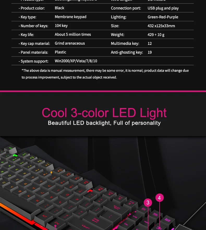 IMice 104 клавиш Проводная игровая клавиатура с светодиодный RGB подсветкой USB Plashproof емкостная клавиатура для компьютера Русский/Английский