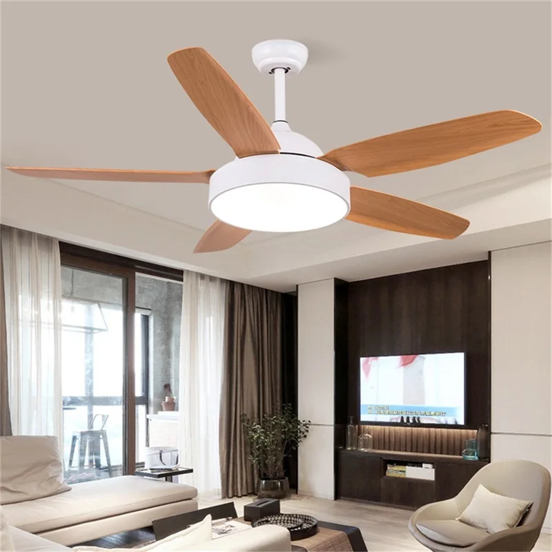 OUFULA 현대 간단한 천장 팬 라이트 원격 제어 52 
