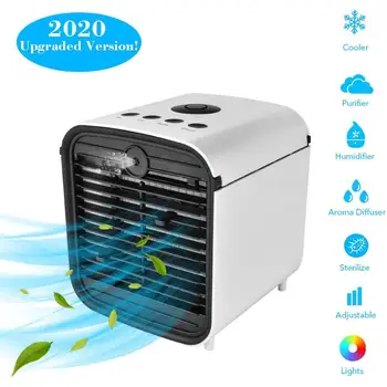 

For Home Office 430ml Mini Desktop Air Cooling Fan USB Powered Backlight Humidifier Purifier Cooler with Water Tank