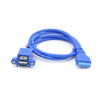 

20 Pin Female USB Header to 2 Port USB 3.0 Tyep A Female Cable Splitter Cable HDMI Splitter Adapter Cable 0.5M