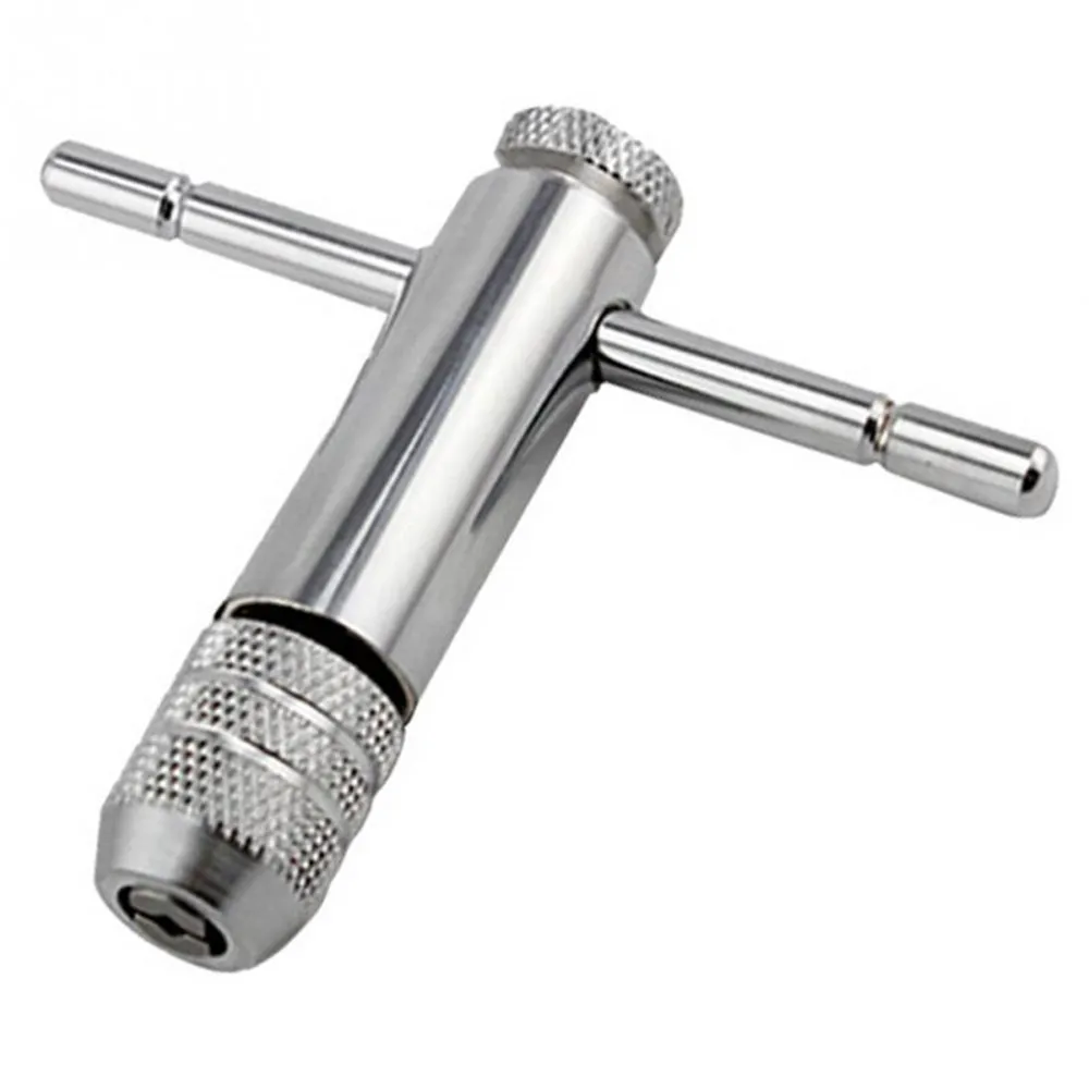 Ratchet Tap Wrench Adjustable T-Handle Tap Wrench with M3-M8 Machine Screw Thread Metric Plug Machinist Tool for Reamer ratchet tap wrench