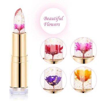 

HOT Summer Sweet Temperature Changed Gold Flower 3 Fruit Flavors Lip Balm Moisturizer Lipstick MKXJ
