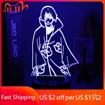 

3d Night Light Itachi Uchiha Figure Led Colorful Nightlight for Home Decoration Cool Birthday Gift for Kids Night Lamp Naruto