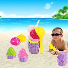 9 шт., детские пляжные песочные игрушки, маленькая форма для выпечки, ложка для мороженого, пудинга, пляжный игровой песок и снежная игра