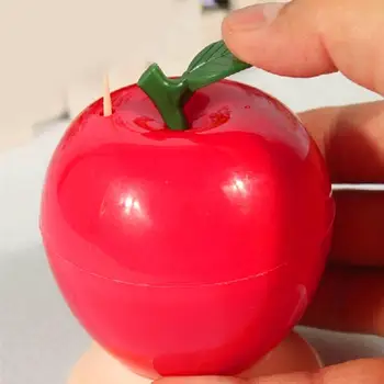 

Fashion Portable Mini Apple Fruit Automatic Toothpick Holder Container Wheat Straw Household Table Toothpick Storage Box Toothpi