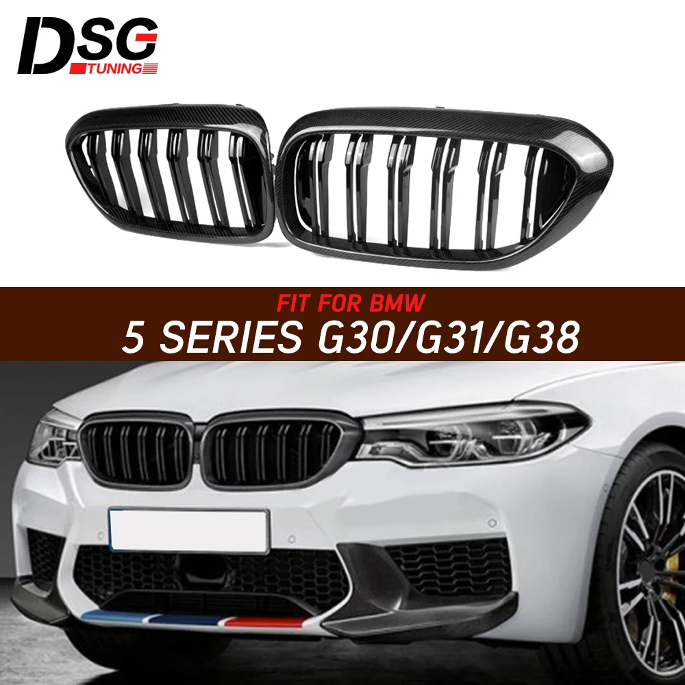 Для BMW 5 Series G30 G31 G38 F90 решетка для гриля в почках 17-19 рама из углеродного волокна 2
