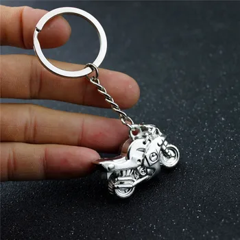 

100pcs/lot Fashion 3d metal motorcycle keychain motor model key chain zinc alloy car keyring