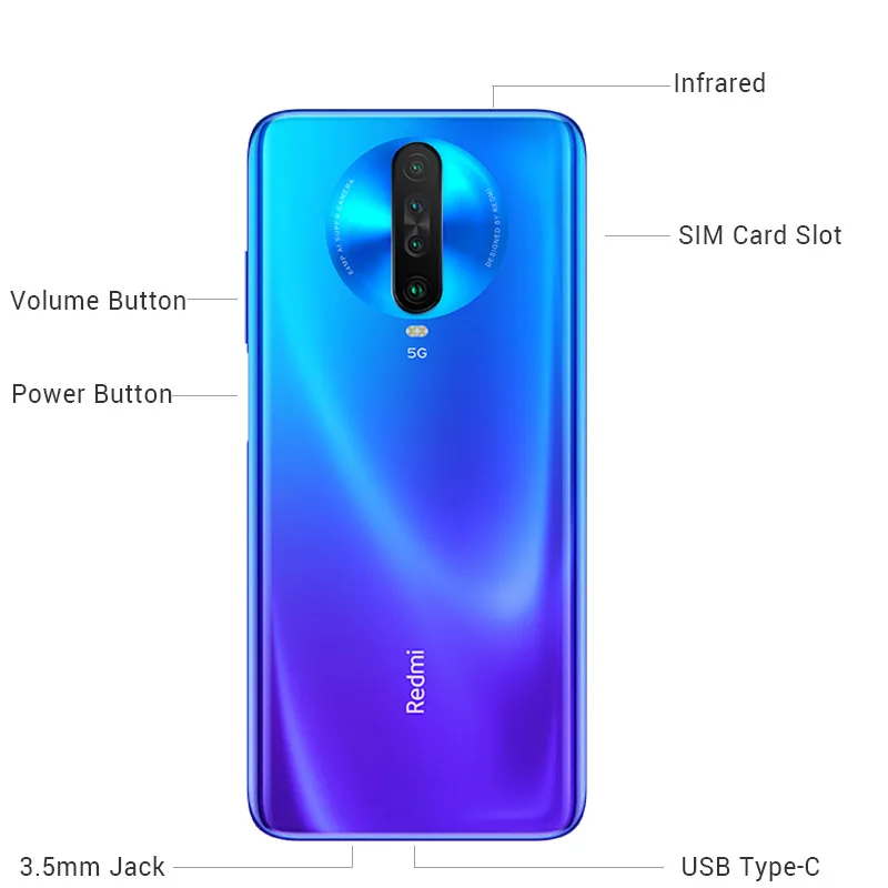 Смартфон Xiaomi Redmi K30 5G 6GB 64 GB, Восьмиядерный процессор Snapdragon 765G, четырехъядерный процессор 64 мп, камера 120 Гц, жидкий дисплей, 4500 мАч, NFC