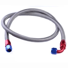 1,6 м двойной нержавеющий Плетеный масляный/Топливный шланг+ AN10 прямой+ 90 градусов Поворотный фитинг Масляный шланг Конец адаптер Комплект