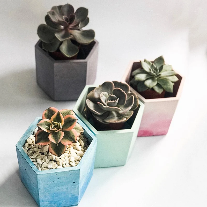 

Hexagon concrete Pot Molds Succulent flower pot molds Pen holder mold Storage box silicone molds Planter Molds