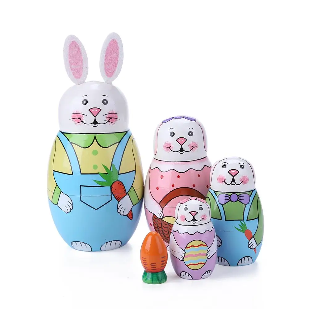 10pcs/Set Russian Matryoshka Dolls Penguin Pattern Handmade Basswood Nesting Dolls Home Decor Fun Toy Gift for Chidren star doll