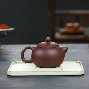 

Yixing xi shi teapot 200ml ore purple clay kung fu kettle zisha pot