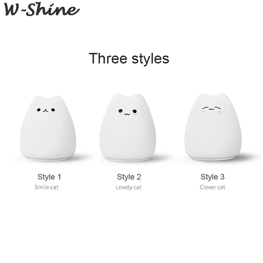  7 Color Changing LED Night Light Dream Cute Cat Night Lamps For Kids Bedroom Decorate Desk Lights G - 4000128191728