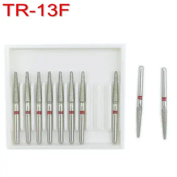 

10pcs Dental Diamond Burs Drill Dentistry Dia-burs for High Speed Handpiece Handle Diameter 1.6mm Fine TR-13F