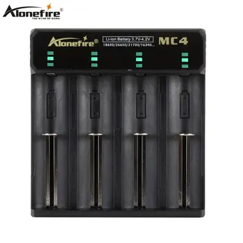 

Alonefire MC4 3.7V 18650 Intelligent Battery Charger Li-ion Battery 4.2V Four Slot with short circuit protection Flashlight batt
