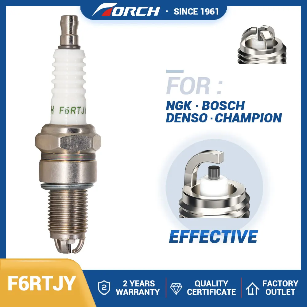 

1pcs Spark Plug F6RTJY High Performance 3-Electrode for Candle BUR6ET for W7LTCR/W8LDCR Brisk LR15TC Spark Plug Accessories