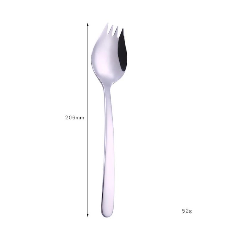 Cathylin Spork 304 нержавеющая сталь многоразовые походные столовые приборы красочные фруктовый салат десертная ложка Металл Титан OT19050 - Цвет: Coarse-Silver-1