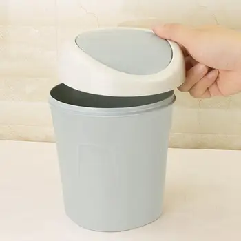 

Mini Flip Lid Home Living Room Desktop Bedside Plastic Trash Can Garbage Bin Creative Mini Waste Bins Office Supplies Dustbin