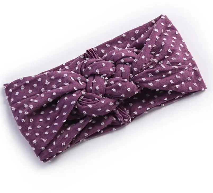 24PC/lot Twist Nylon Headbands 3D Pattern / Dot Design Girls Headband Top Knot Elastic Turban Hairband Baby Head Wraps
