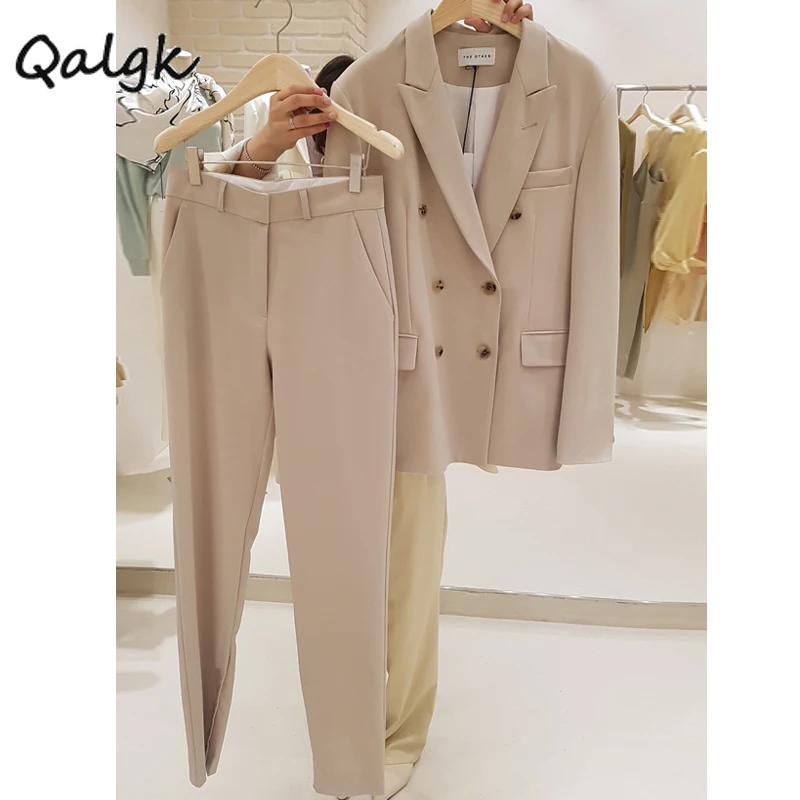 

Fashion suit female 2019 autumn and winter new long suit jacket harem pants two sets of temperament loose casual women's clothes