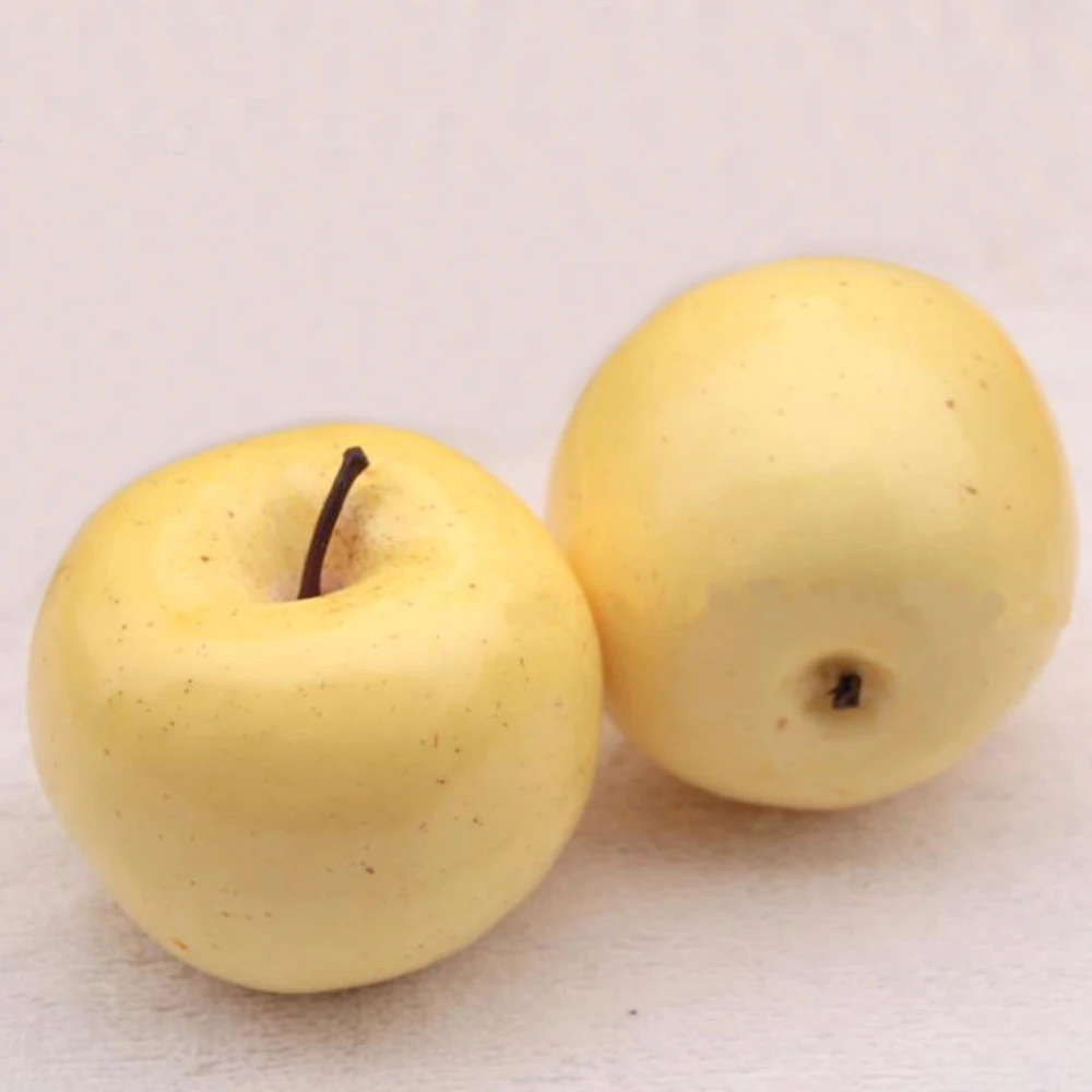 

4pcs 8cm size Plastic Fake Artifical simulated yellow apple fruit model