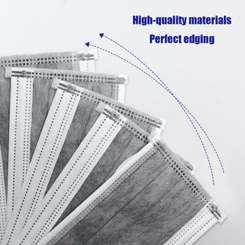 

10Pcs Mouth Disposable Non-woven Fabrics Black Breathable Mouth Face Solid Color Casual White Earloop Activated New Accessories