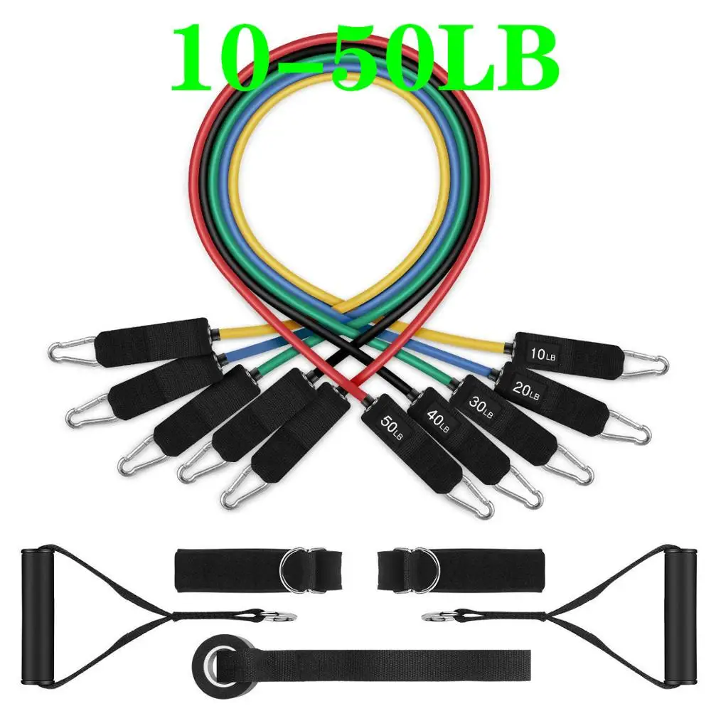 

Resistance Bands Set Workout Fitness Gym Boxing Agility Training Muscle Exercise Door Anchor Handles Ankle Straps Equipment