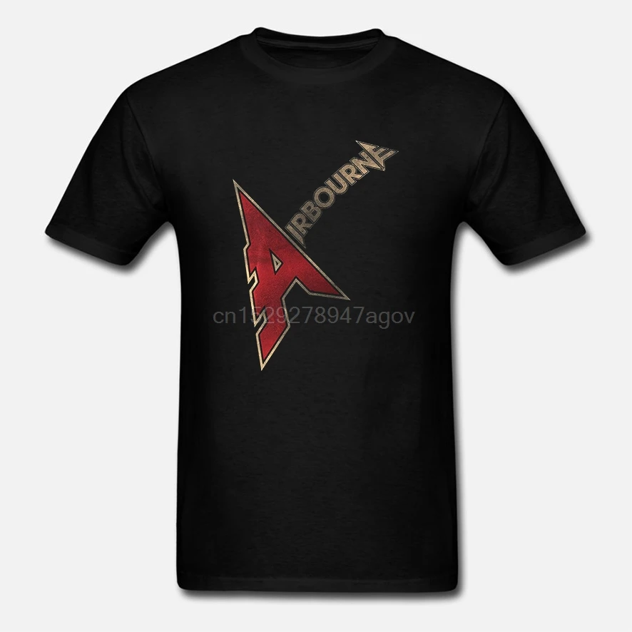 Airbourne T Shirt Distressed A Band Logo Mens Black |